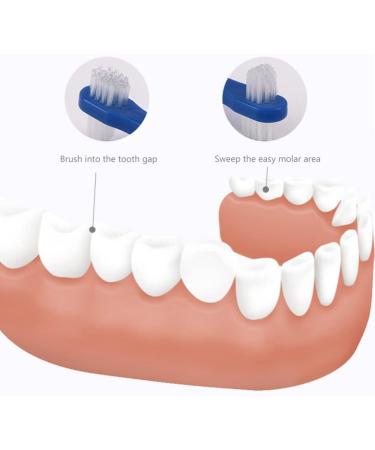 Healeved Denture Brush Dual Head 3pcs - Small Hard Denture Cleaner Toothbrush for False Teeth - Denture Care Tool - Buy Online on GoSupps.com