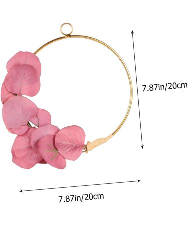 Gadpiparty Iron Craft Wrought Iron Gate Hanging Wreath Rose Pendant Artificial Flower Wall Nordic Decor Wall Hanging Rosy 20x20cm - Buy Online on GoSupps.com