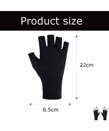 Ybvzrp Black Fingerless Gloves for Women | UV Protection Manicure Gloves | 2 Pairs Anti-UV Nail Gloves - Buy Online on GoSupps.com