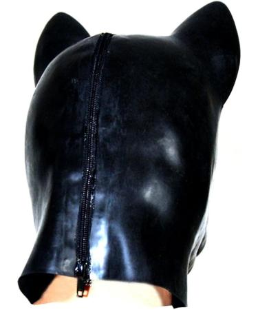3D Latex Dog Animal Mask Hood in 0.8mm Black - Perfect for Parties! - Buy Online on GoSupps.com