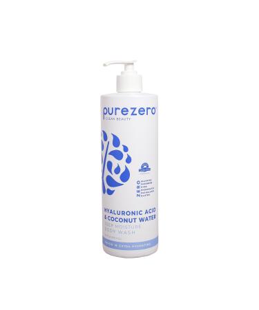 Purezero Hyaluronic Body Wash Deep Moisturizer - Soft Skin Hydration - Moisturizing Skin Cleanser + Coconut Water - No Sulfates Parabens Dyes (1 Pack) 20 Fl Oz (Pack of 1)