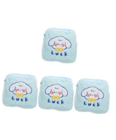 Gleavi 4 pieces Storage bags for women's bandages tampon bag pockets for women's bandages bag for female products Washable make -up bags travel wallet plush high capacity