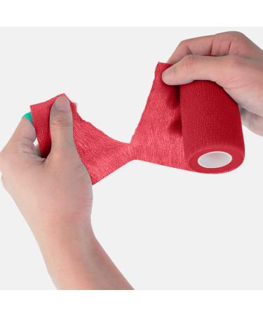Sports Tape for Athletes - Non-Sticky Easy to Tear First Aid Injury Wrap for Fingers Ankles and Wrists - 1.97in x 14.75ft - Red - Buy Online on GoSupps.com
