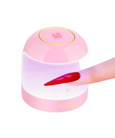 MEKK Mini UV Light for Gel Nails, LCD UV Light for Nails 18W Mini Nail Lamp Type-c UV Nail Lamp Innovative LED Nail Lamp Professional Nail Dryer for Nail Art(Pink) A-Pink