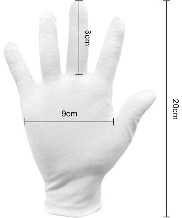 Funmo White Cotton Gloves - 24 Pairs Reusable Moisturizing & Protective Size M Breathable Fabric for Comfort - Buy Online on GoSupps.com
