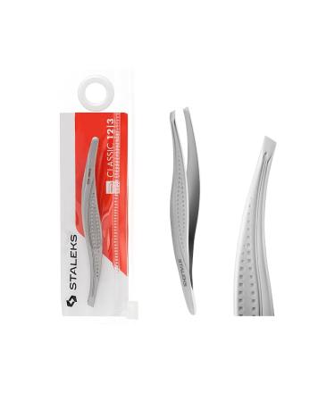 STALEKS PRO Precise brow tweezers with wide beveled edges. Medical grade stainless steel. Classic 12/3