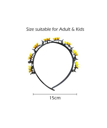 6Pcs Flower and Sunflower Smile Headbands for Girls and Women - Non Slip, Soft, Comfortable Hairbands in Light Blue, Black, Pink - Aesthetic Kids Accessories - Buy Online on GoSupps.com