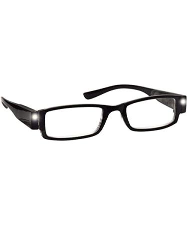 The Reading Glasses Company Illuminated LED Night Time Light Readers Men Women Black L1-1 +3.00