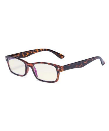 Eyekeper computer reading glasses with spring hinges in UV protection anti-blue rays glare protection and scratch-resistant glasses (yellow tinted glasses in tortoise socket) BB40 LINSE-SCHILDPATT 0.5 Dioptries