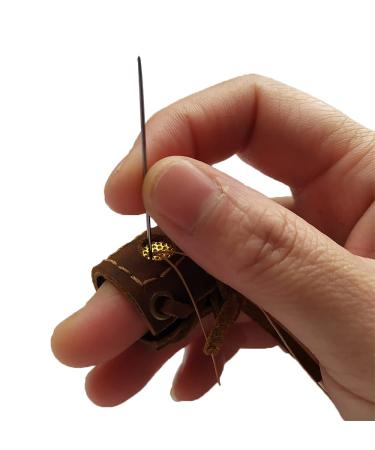 XTBOCA  Genuine Leather Coin Thimble  Finger Protector  Thimble for Hand Sewing  Sewing Leather  Quilting Embroidery  DIY Sewing Tools Handmade Crazy Horse Leather(2 Pcs) - Buy Online on GoSupps.com