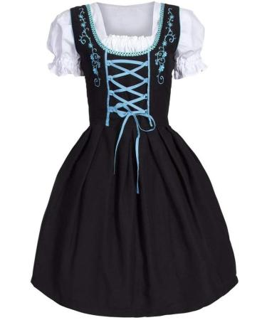Dirndl - Robe midi pour femme - Robe traditionnelle pour f te de la bi re - Occasions sp ciales - Avec tablier Dirndl - Chemisier Dirndl 3 pi ces - Costume bavarois pour f te de la bi re L Bleu (02) - Buy Online on GoSupps.com