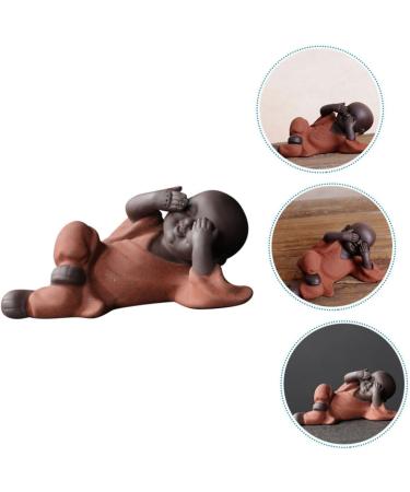 Alipis Tea Pet Chinese Decor Fairy Feng Shui Laughing Buddha Car Decoration Buddha Ornament Maitreya Buddha Figurine Desk Decor Monk Outdoor Statue Three No Purple Clay Decorations Red 13.3X6.5CM - Buy Online on GoSupps.com