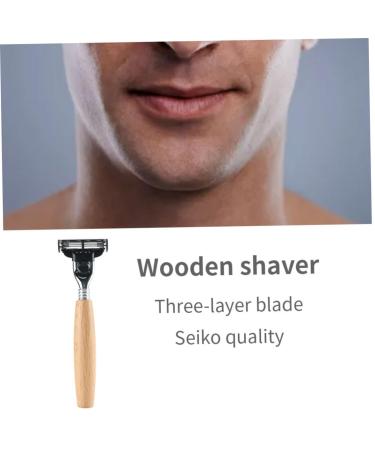 Safety Razor with Wood Handle | Double Edge Shaver for Men & Women | Reusable Portable Beard Cleaning Tool - Buy Online on GoSupps.com