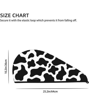 Buy Cow Print Microfiber Hair Towel | Soft Absorbent Quick Dry Wrap for Long Curly Hair - Buy Online on GoSupps.com