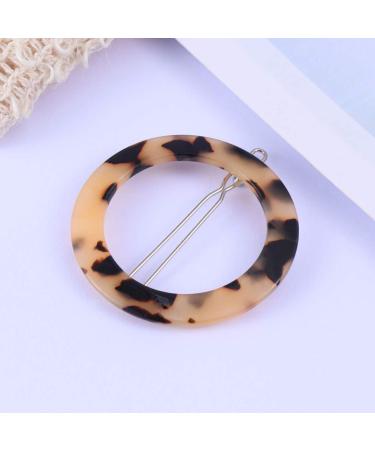 Minkissy Round Hair Clip Minimalist Dainty Hollow Geometric Hair Pin Circle Acrylic for Women Lady (Spotted Coffee) - Buy Online on GoSupps.com
