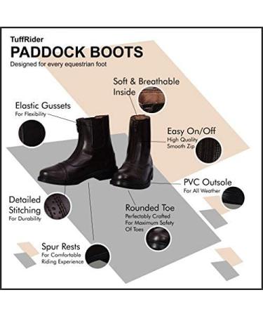 TuffRider Ladies Starter Front Zip Paddock Boots 7 Black - Comfortable and Durable Riding Boots - Buy Online on GoSupps.com