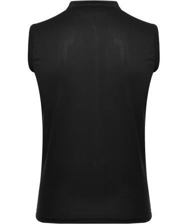 Hularka Men's Sleeveless Mock Turtleneck T-Shirt - Black, Medium - Buy Online on GoSupps.com