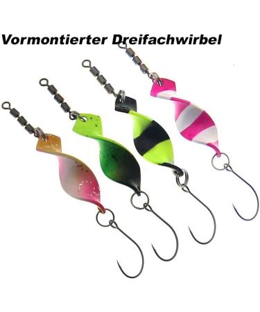 Njord Kalastus 2023 Trout Fishing Spoon Set | 10 Mega Twist Spoons in Spoonbox | Ultimate Trout Bait & Spinner | 4G Turn Signal Fishing Lures - Buy Online on GoSupps.com