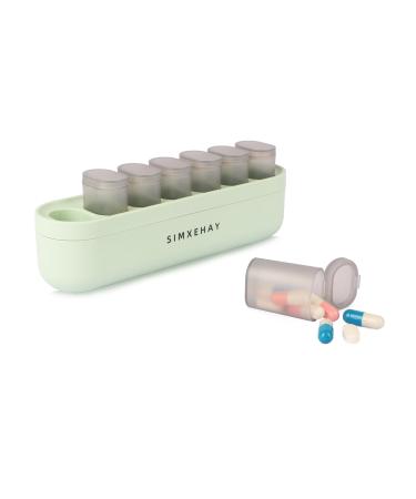 7-Day Pill Organizer with 7 Small Tubes for a Week - Compact Travel Pill Case for Daily Medication Management (Green)