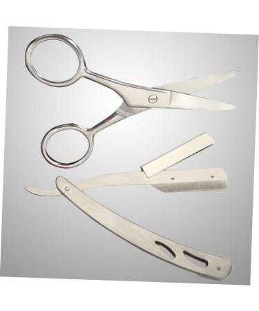 Shop Minkissy 2PCS Razor Stainless Steel Shaver & Mustache Scissors - Premium Barber Shaving Tools for Precision Manual Shaving - Buy Online on GoSupps.com