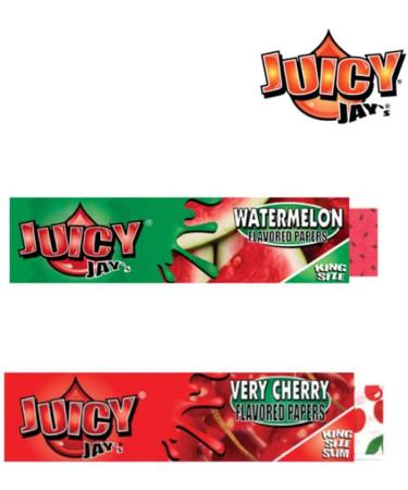 Juicy Jays Flavoured Rolling Papers King Size Slim (9 Packs) Fresh Fruit Bundle Strawberry Very Cherry Grape Raspberry Strawberry Kiwi Mello Mango Watermelon Green Apple and Pineapple - Buy Online on GoSupps.com