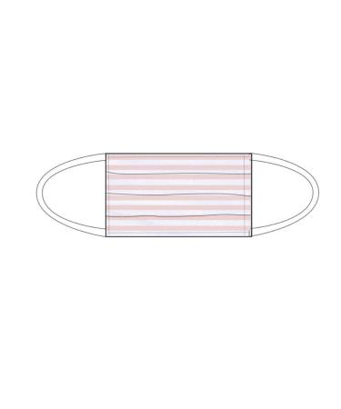 Mouth and nose mask - ladies rose-white striped