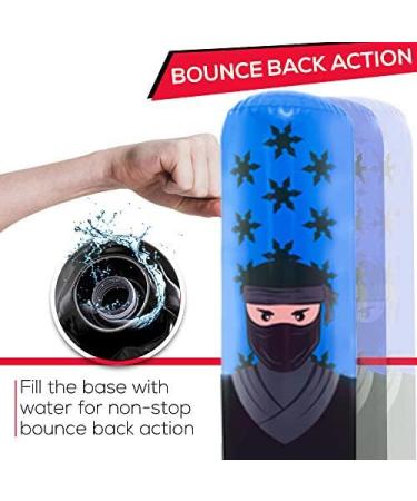 Whoobli Kids Punching Bag Set Ninja Blue | Adjustable Boxing Bag for 3-10 Years Old | Includes Boxing Gloves | Toy for Boys & Girls (Red White) - Buy Online on GoSupps.com