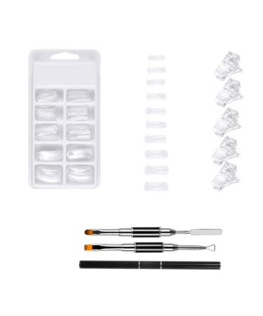 FRCOLOR 1 Set Nail Extension Manicure Fake Acylic Nail Tips Kit Nail Art Decoration Nail Decorative Stencils Nail Form Molds Kit De Manicura Nail Builder French Nail Polish White Plastic