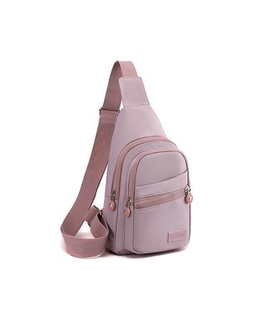 Memofynd 1 piece Sling breast pocket waterproof nylon blanket bag sports blanket bag multi-layered storage pocket adjustable shoulder strap suitable for women (purple)