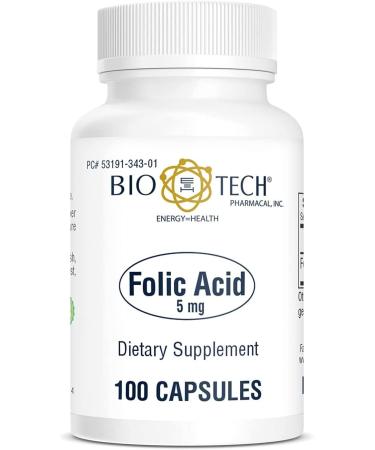 Bio-Tech Pharmacal Folic Acid 5mg - 100 Count | High-Quality Supplement - Buy Online on GoSupps.com