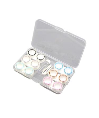 HOMSFOU 6pcs contact lens case contact lenses case holder for lens container lens holder lens container invisible O-ring