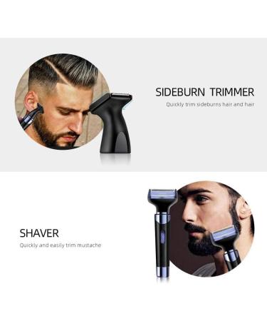 KouRy 4-in-1 Electric Ear & Nose Hair Trimmer for Men & Women - Painless Waterproof Facial Hair Remover with Dual Edge Blades (Black - Buy Online on GoSupps.com
