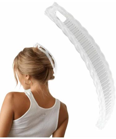 Clincher Hair Clip | Vintage Clincher Combs Clamp Grip | Fishtail Hair Clip Ponytail Banana Clip for Women And Girls Hair Accessories Transparent - Buy Online on GoSupps.com