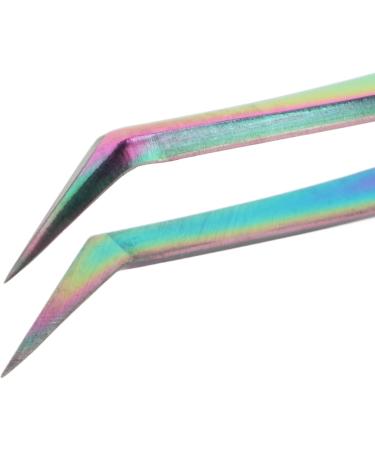 Colorful Stainless Steel Eyelash Tweezers for Perfect Extensions - Long Sloping Design for Home Use - Buy Online on GoSupps.com