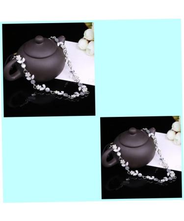 Women Silver Rhinestone Flower Hair Band Elastic Headband Hair Band - Buy Online on GoSupps.com