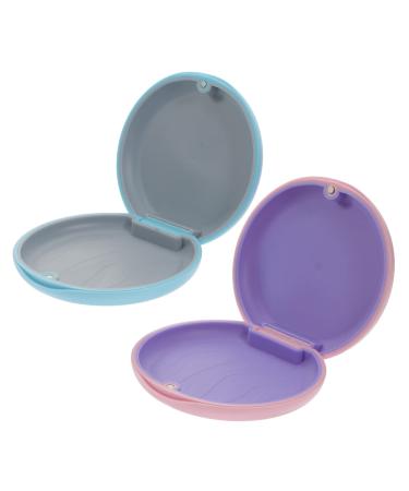 Gleavi portable 2-part box magnetic box Outdoor tools pocket tools Home tools portable aligner-retainer-etui mouth protection retainer braces owner 8.5x8.5cm pink sky blue
