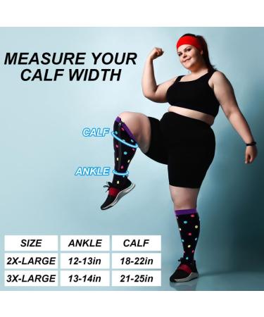 Wide Plus Size Calf Compression Socks with Zipper - 5 Pairs 20-30 mmHg for Overweight Men & Women | Shop Internationally - Buy Online on GoSupps.com