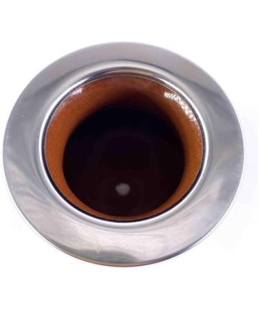 YVY Mat Calebasse mat Camionero C ramique | Calebasse artisanale environ 200 ml | Cerclage en acier inoxydable | Fabriqu e la main en Uruguay | Cuir lisse couleur ocre - Buy Online on GoSupps.com