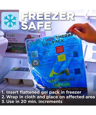 BraceAbility Reusable Heat/Ice Pack for Injuries - Kid Friendly Hot and Cold Therapy Gel Compress - Large Microwavable Hip Wrap Back or Knee Pain Aid - (9 x 11) - Buy Online on GoSupps.com