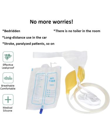 Portable Urinal Bag - Wearable Silicone Urine Collector for Elderly Latex Spill Proof Ideal for Urinary Incontinence - Buy Online on GoSupps.com