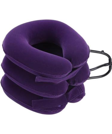 JLASDR Inflatable Neck Protector - Adjustable Neck Stretcher & Comfortable PVC Support Pillow in US Shape - Soft Purple - Buy Online on GoSupps.com
