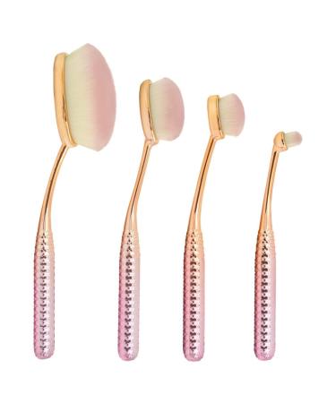 Moda Royal & Langnickel Make-up brush set oval metallic face 4-piece including primer contour detailed contour and concealer metallic rose Mset-FPK3 - Buy Online on GoSupps.com
