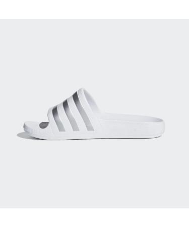 Buy Adidas Unisex Adilette Aqua Slipper 36 EU - Cloud White Silver Metallic | Best Shower & Bathing Shoes | International Shipping Available - Buy Online on GoSupps.com