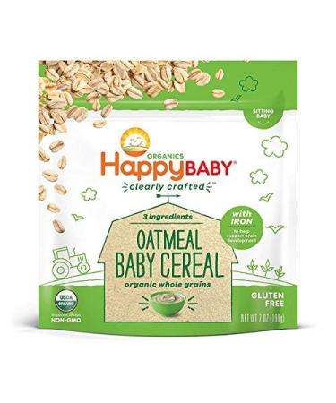 Happy Baby Organics Clearly Crafted Baby Cereal Oatmeal 7 Ounce (Pack of 6)