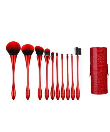 Buy Non-Irritating Synthetic Fiber Makeup Brush Bar Set - Travel-Friendly Red Brush Sets & Perfect Gifts - Buy Online on GoSupps.com