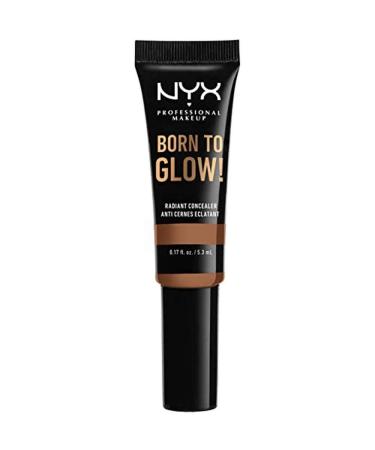 Nyx Professional Makeup Born to Glow Radiant Concealer Shilling Finish Reduction of Eye Rings Highlights and Contouring Vegan Formula color: Mahogany 1 piece (1 Sack) 16 Mahogany