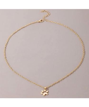 Shop Inilbran Boho Dog Paw Necklace Choker | Gold Cat Paw Vintage Jewelry for Women - Minimalist Animal Chain Necklaces - Buy Online on GoSupps.com