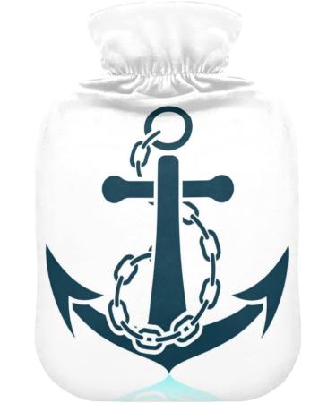 Naanle 2L Transparent Hot Water Bottle with Chain - Large Sea Anchor Design for Pain Relief & Heat Therapy | Ideal for Bed & Foot Comfort - Buy Online on GoSupps.com