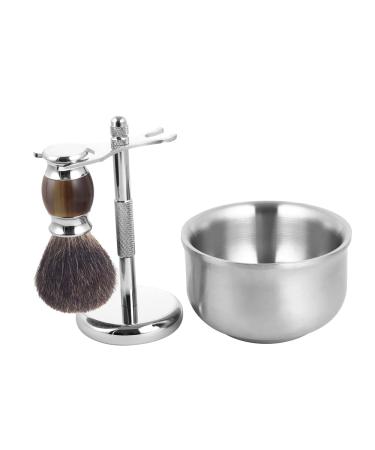 Cumberbatch Shaving Kit for men, Badger Shaving brush, Razor and brush Stand, Stainless steel Shaving Bowl, Mens shaving kit gift set
