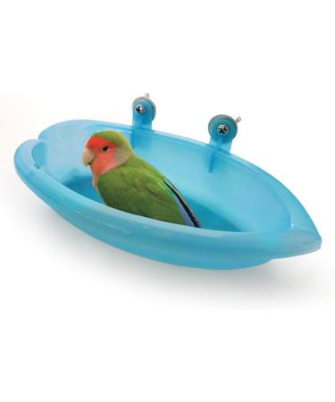 Hypeety Portable Bird Bath with Mirror - Blue Bird Bathtub for Pet Parrots - Buy Online on GoSupps.com
